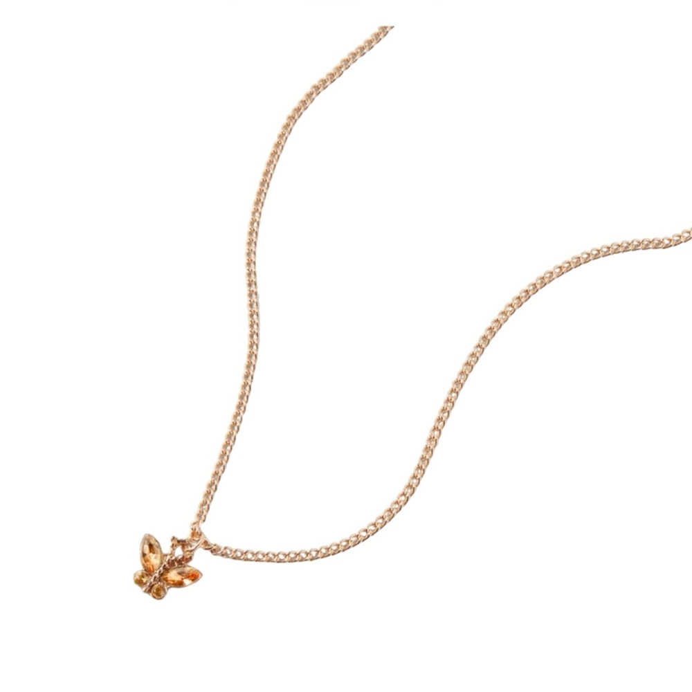 GOLD-TONE BUTTERFLY BIRTHSTONE PENDANT
NECKLACE - NOVEMBER